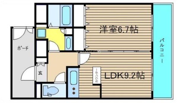 桜川駅 徒歩1分 12階の物件間取画像